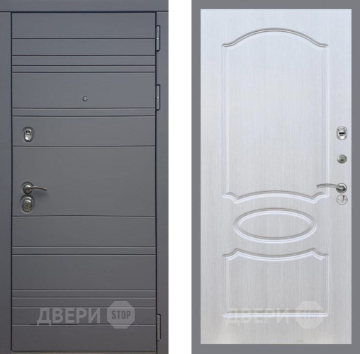 Входная металлическая Дверь Рекс (REX) 14 силк титан FL-128 Лиственница беж в Красноармейске