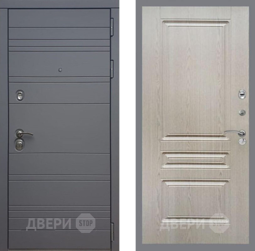 Входная металлическая Дверь Рекс (REX) 14 силк титан FL-243 Беленый дуб в Красноармейске