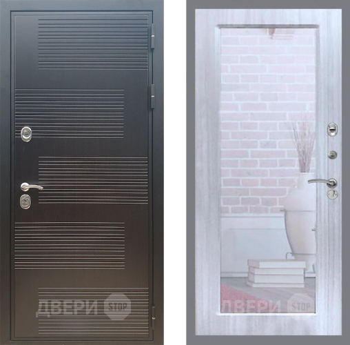 Входная металлическая Дверь Рекс (REX) премиум 185 Зеркало Пастораль Сандал белый в Красноармейске