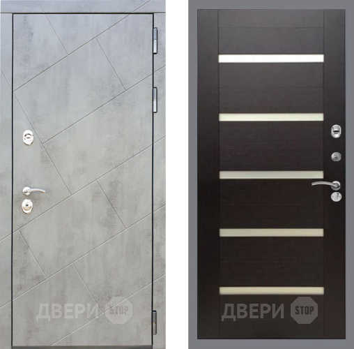 Входная металлическая Дверь Рекс (REX) 22 СБ-14 стекло белое венге поперечный в Красноармейске