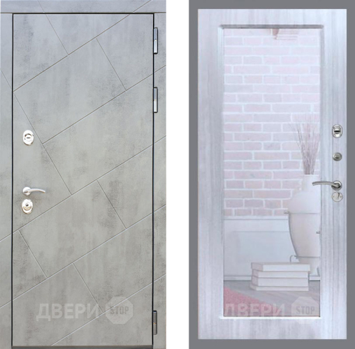 Входная металлическая Дверь Рекс (REX) 22 Зеркало Пастораль Сандал белый в Красноармейске