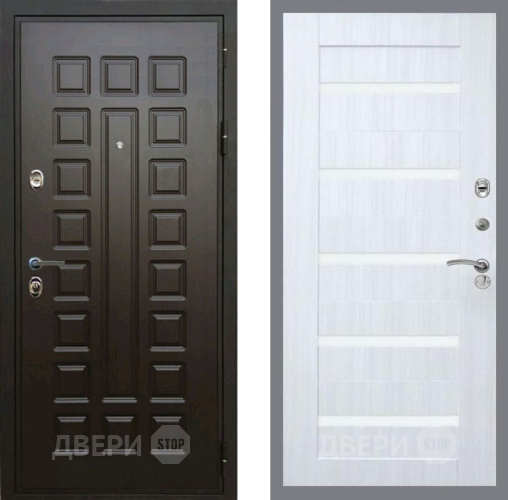 Входная металлическая Дверь Рекс (REX) Премиум 3к СБ-14 стекло белое Сандал белый в Красноармейске