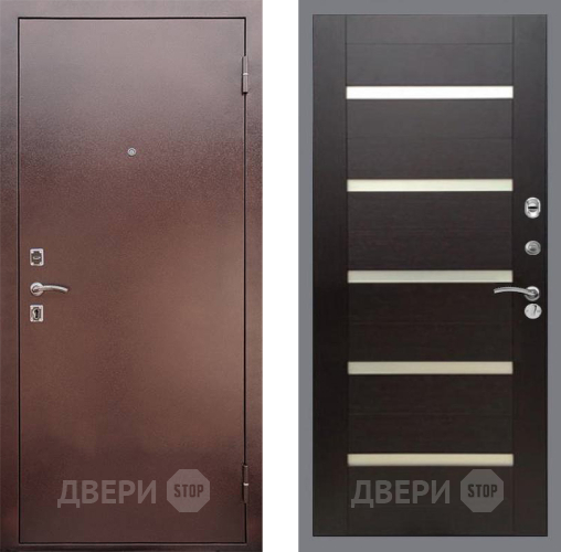 Входная металлическая Дверь Рекс (REX) 1 СБ-14 стекло белое венге поперечный в Красноармейске