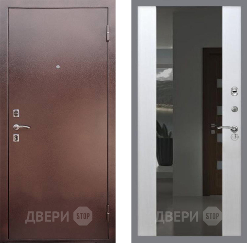 Входная металлическая Дверь Рекс (REX) 1 СБ-16 Зеркало Белый ясень в Красноармейске