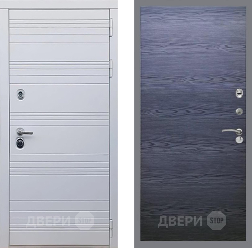 Входная металлическая Дверь Рекс (REX) 14 Силк Сноу GL Дуб тангенальный черный в Красноармейске