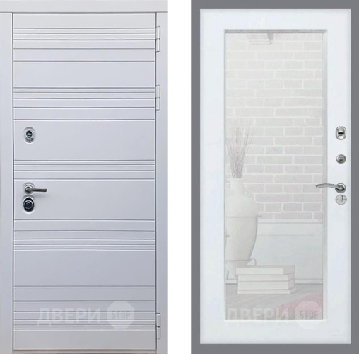 Дверь Рекс (REX) 14 Силк Сноу Зеркало Пастораль Белый ясень в Красноармейске