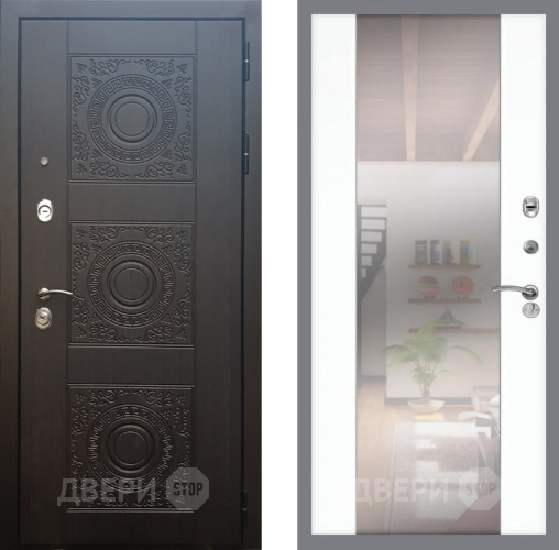 Входная металлическая Дверь Рекс (REX) 10 СБ-16 Зеркало Силк Сноу в Красноармейске