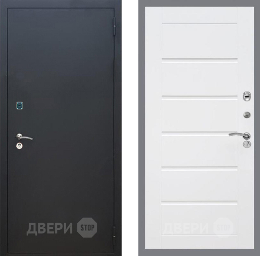 Входная металлическая Дверь Рекс (REX) 1A Черный Муар Сити Белый ясень в Красноармейске