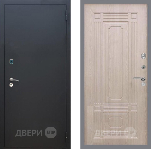 Входная металлическая Дверь Рекс (REX) 1A Черный Муар FL-2 Беленый дуб в Красноармейске