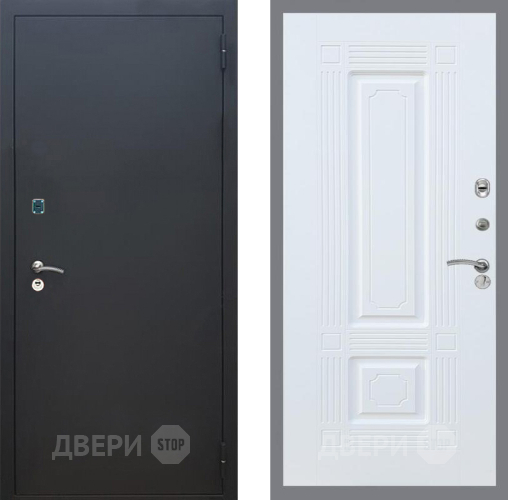 Входная металлическая Дверь Рекс (REX) 1A Черный Муар FL-2 Силк Сноу в Красноармейске