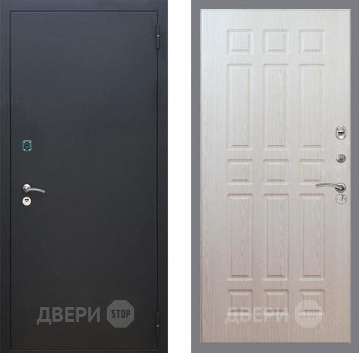 Входная металлическая Дверь Рекс (REX) 1A Черный Муар FL-33 Беленый дуб в Красноармейске