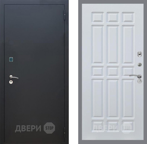 Входная металлическая Дверь Рекс (REX) 1A Черный Муар FL-33 Белый ясень в Красноармейске