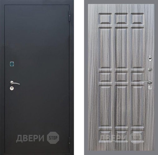 Входная металлическая Дверь Рекс (REX) 1A Черный Муар FL-33 Сандал грей в Красноармейске
