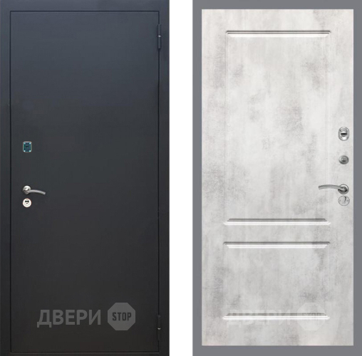 Входная металлическая Дверь Рекс (REX) 1A Черный Муар FL-117 Бетон светлый в Красноармейске