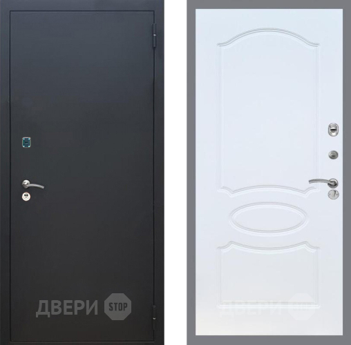 Входная металлическая Дверь Рекс (REX) 1A Черный Муар FL-128 Белый ясень в Красноармейске