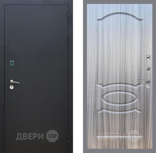 Входная металлическая Дверь Рекс (REX) 1A Черный Муар FL-128 Сандал грей в Красноармейске