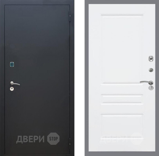Входная металлическая Дверь Рекс (REX) 1A Черный Муар FL-243 Силк Сноу в Красноармейске