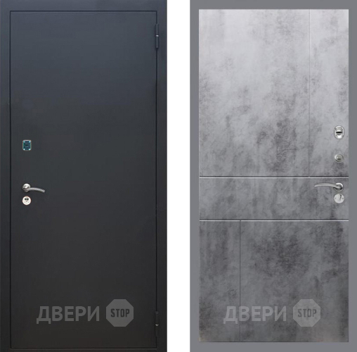 Входная металлическая Дверь Рекс (REX) 1A Черный Муар FL-290 Бетон темный в Красноармейске