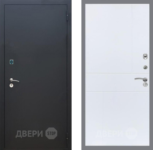 Входная металлическая Дверь Рекс (REX) 1A Черный Муар FL-290 Силк Сноу в Красноармейске