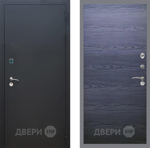 Входная металлическая Дверь Рекс (REX) 1A Черный Муар GL Дуб тангенальный черный в Красноармейске