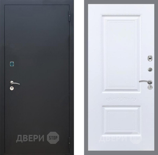 Входная металлическая Дверь Рекс (REX) 1A Черный Муар Смальта Силк Сноу в Красноармейске