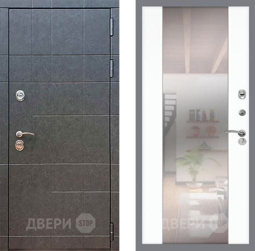 Входная металлическая Дверь Рекс (REX) 21 СБ-16 Зеркало Силк Сноу в Красноармейске