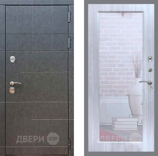 Входная металлическая Дверь Рекс (REX) 21 Зеркало Пастораль Сандал белый в Красноармейске