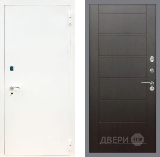 Входная металлическая Дверь Рекс (REX) 1А Белая шагрень Сити Венге в Красноармейске