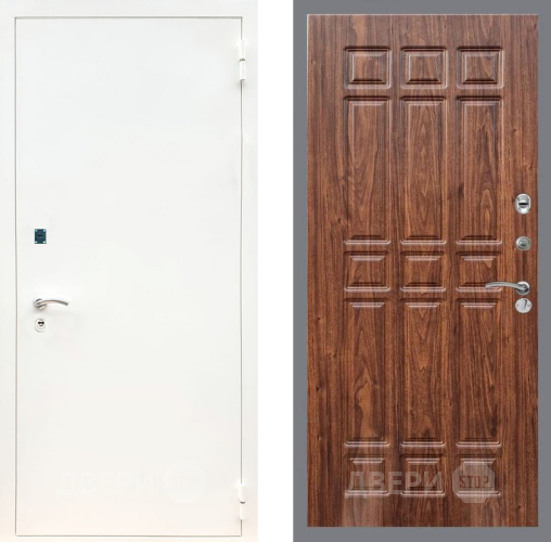 Входная металлическая Дверь Рекс (REX) 1А Белая шагрень FL-33 орех тисненый в Красноармейске