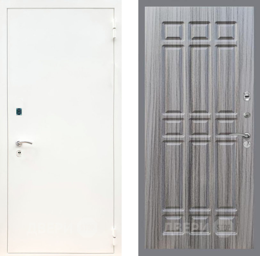 Входная металлическая Дверь Рекс (REX) 1А Белая шагрень FL-33 Сандал грей в Красноармейске