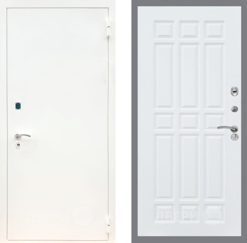 Входная металлическая Дверь Рекс (REX) 1А Белая шагрень FL-33 Силк Сноу в Красноармейске