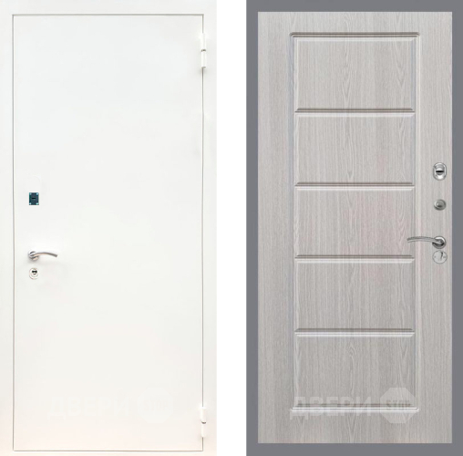 Входная металлическая Дверь Рекс (REX) 1А Белая шагрень FL-39 Беленый дуб в Красноармейске