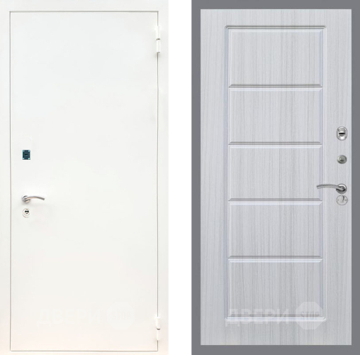 Входная металлическая Дверь Рекс (REX) 1А Белая шагрень FL-39 Сандал белый в Красноармейске