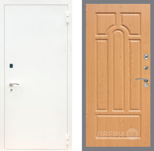 Входная металлическая Дверь Рекс (REX) 1А Белая шагрень FL-58 Дуб в Красноармейске