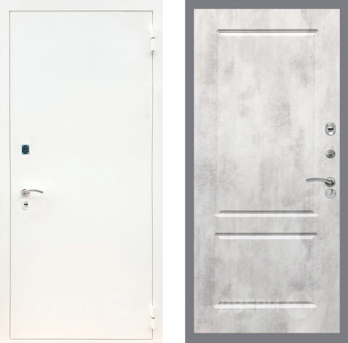 Входная металлическая Дверь Рекс (REX) 1А Белая шагрень FL-117 Бетон светлый в Красноармейске