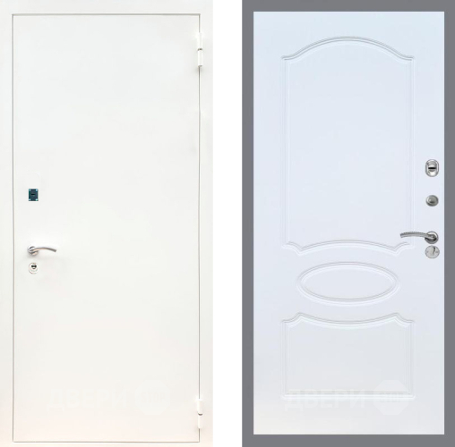Входная металлическая Дверь Рекс (REX) 1А Белая шагрень FL-128 Белый ясень в Красноармейске