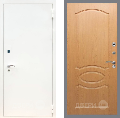 Входная металлическая Дверь Рекс (REX) 1А Белая шагрень FL-128 Дуб в Красноармейске