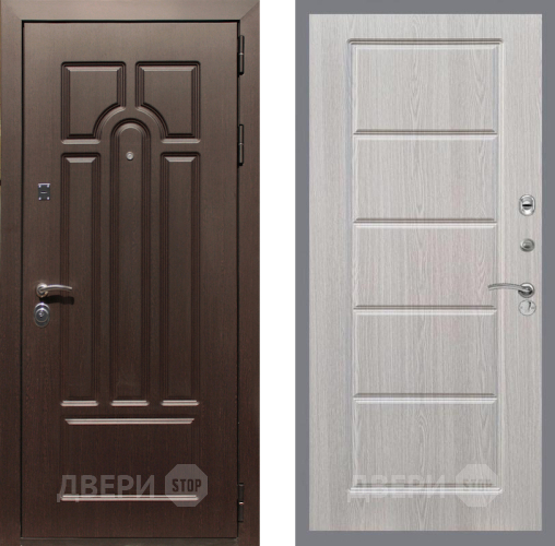 Входная металлическая Дверь Рекс (REX) Эврика FL-39 Беленый дуб в Красноармейске