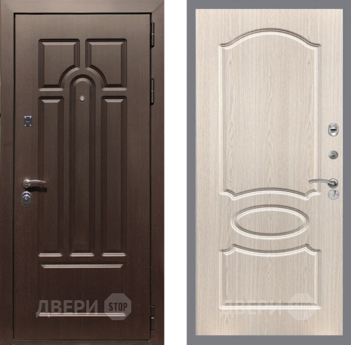 Входная металлическая Дверь Рекс (REX) Эврика FL-128 Беленый дуб в Красноармейске