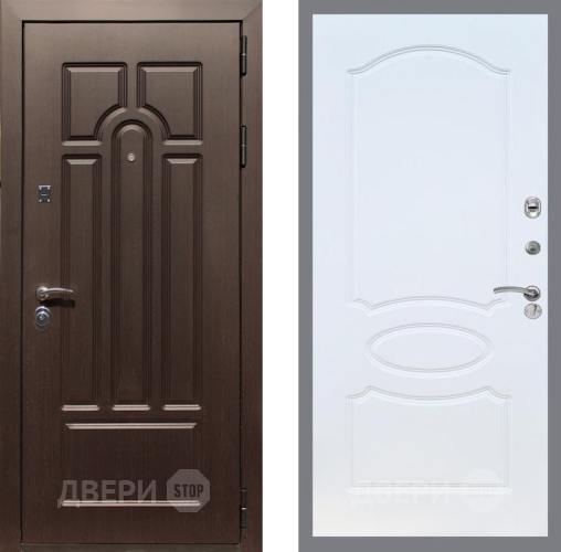 Входная металлическая Дверь Рекс (REX) Эврика FL-128 Белый ясень в Красноармейске