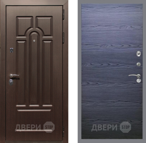 Входная металлическая Дверь Рекс (REX) Эврика GL Дуб тангенальный черный в Красноармейске