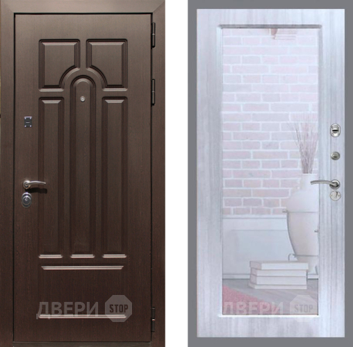 Входная металлическая Дверь Рекс (REX) Эврика Зеркало Пастораль Сандал белый в Красноармейске