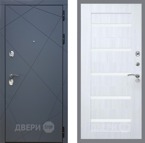 Входная металлическая Дверь Рекс (REX) 13 Силк Титан СБ-14 стекло белое Сандал белый в Красноармейске