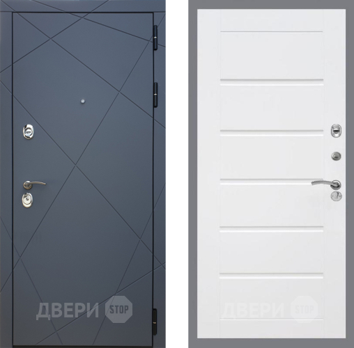 Входная металлическая Дверь Рекс (REX) 13 Силк Титан Сити Белый ясень в Красноармейске