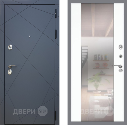 Входная металлическая Дверь Рекс (REX) 13 Силк Титан СБ-16 Зеркало Силк Сноу в Красноармейске