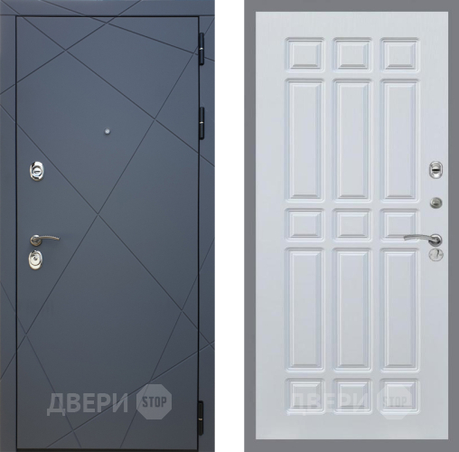 Входная металлическая Дверь Рекс (REX) 13 Силк Титан FL-33 Белый ясень в Красноармейске