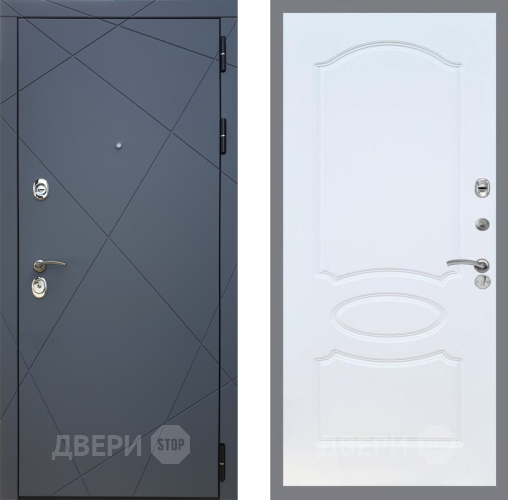 Входная металлическая Дверь Рекс (REX) 13 Силк Титан FL-128 Белый ясень в Красноармейске