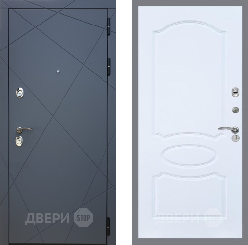 Входная металлическая Дверь Рекс (REX) 13 Силк Титан FL-128 Силк Сноу в Красноармейске