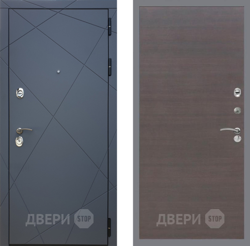 Входная металлическая Дверь Рекс (REX) 13 Силк Титан GL венге поперечный в Красноармейске