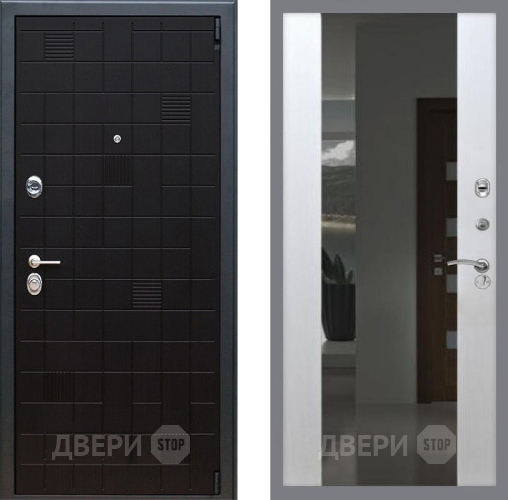 Входная металлическая Дверь Рекс (REX) 12 СБ-16 Зеркало Белый ясень в Красноармейске